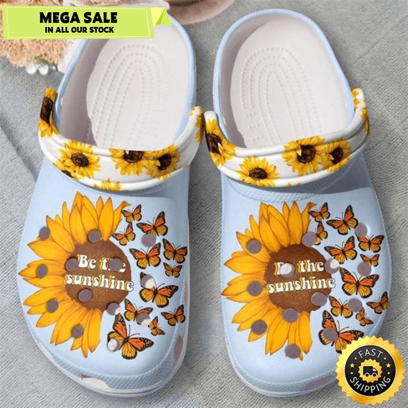 Be The Sunshine With Sunflower Clogs Crocs Shoes Gift For Birthday Christmas Thanksgiving 0