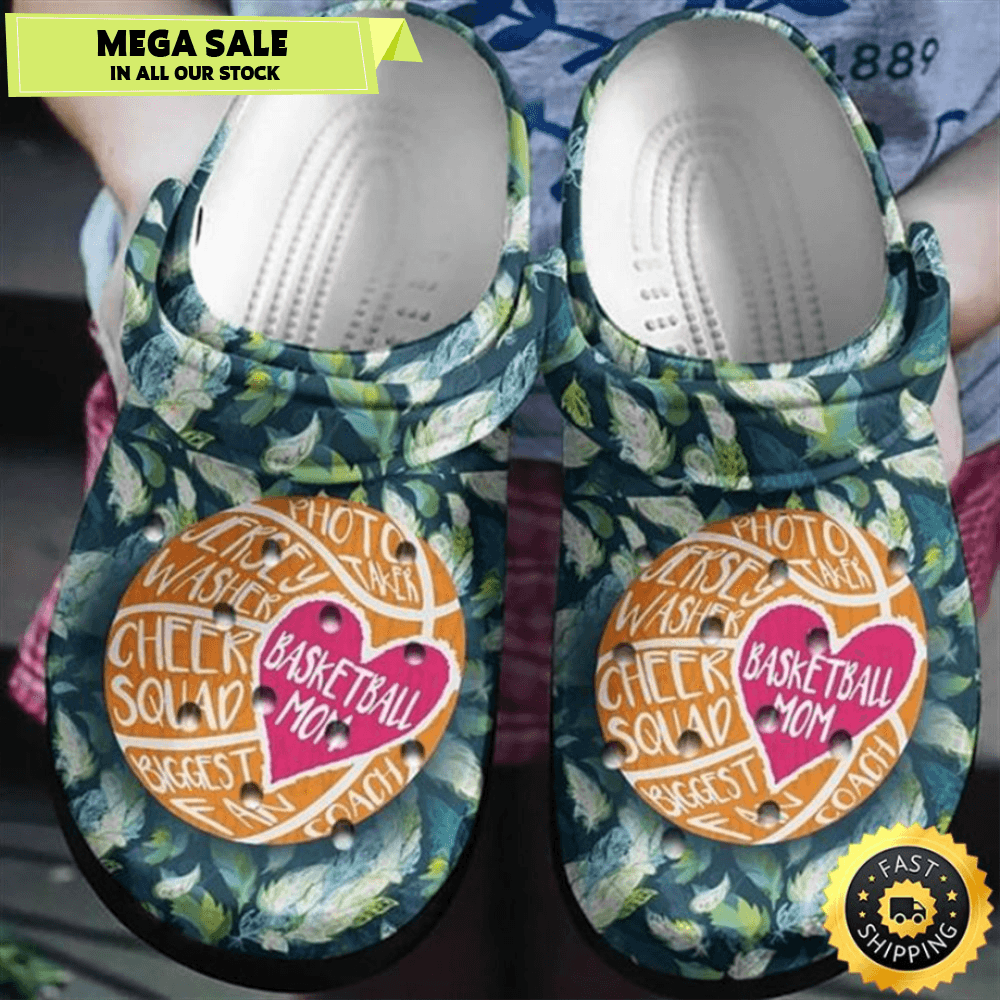 Basketball Mom Green Feather Crocs Clog Clog Shoes 1806 0