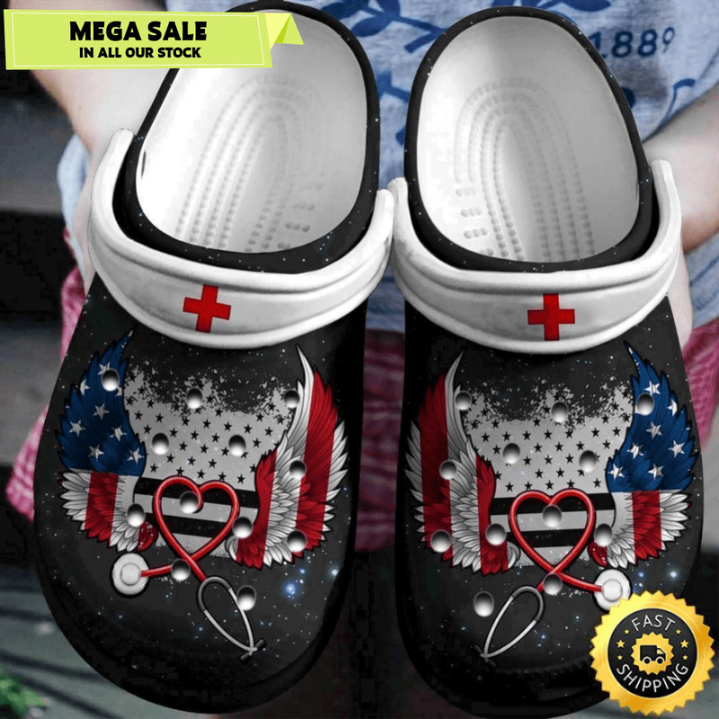 American Nurse Wings Shoes 4Th Of July Nurse Life Custom Shoe Independence Gift For Women Men 0