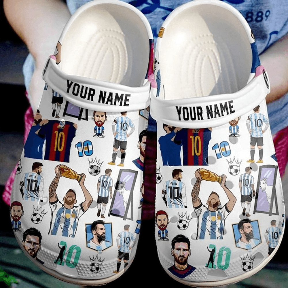 Lionel Messi Clogs Crocs Lionel Messi Football Soccer Sport Crocs Crocband Clogs Shoes Comfortable