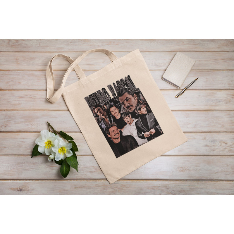Vintage 90s Graphic Style Limited Pedro Pascal Eco Tote Bag Cotton Canvas Tote Bag Sustainable Perfect Gift Christmas Gift Actor Tote Bag.jpg