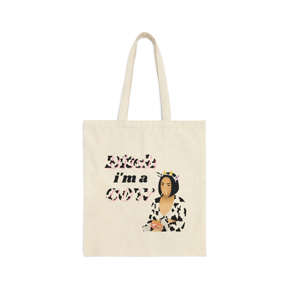Doja Cat Merch Canvas Tote Bag, Bitch I'm a Cow Tote, Planet Her Decor, Amala Merch, Hot Pink, Kiss Me More, Need To Know.jpg