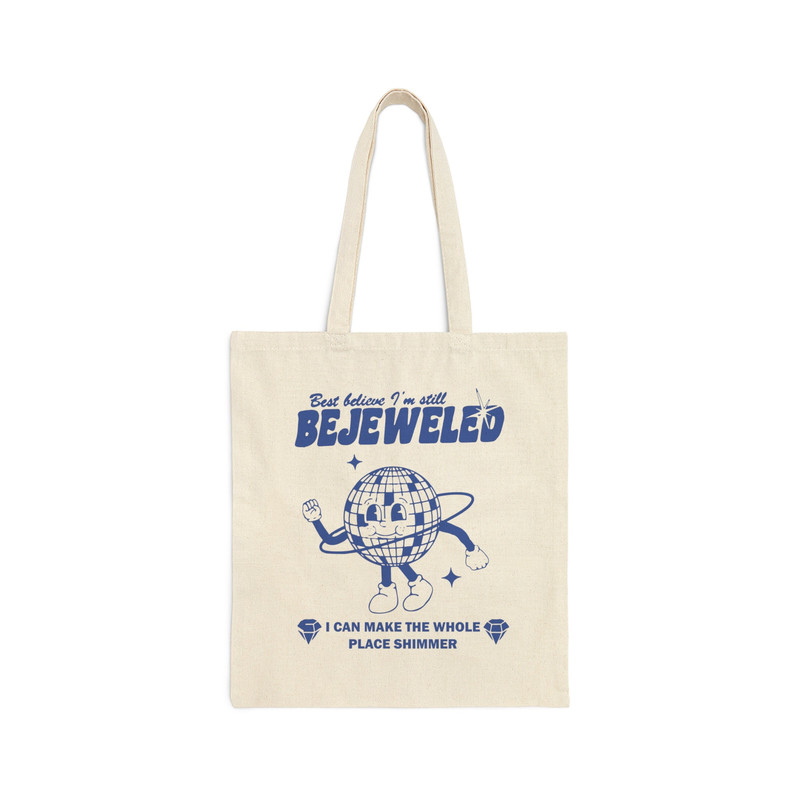 Taylor Swiftie Merch Canvas Tote Bag, Eras Tour Tote, Midnights Decor, Reputation Merch, Bejeweled.jpg