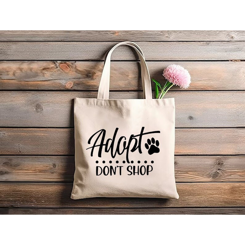 Adopt Don't Shop, Adoption Tote Bag, Animal Rights, Adoption Day, Adoption Gift, Dog Mom Tote Bag, Cat Mom Tote Bag, Canvas Shoulder Bag.jpg