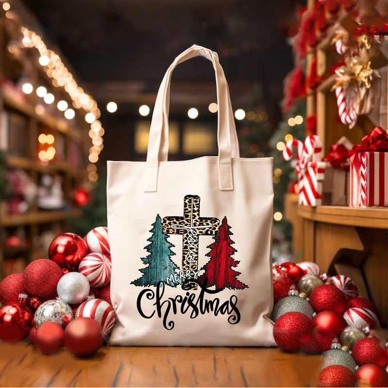 Christmas Tote Bag, Christian Gift, Mom Christmas Gifts, Christmas Shoulder Bag, Xmas Grandma Gift, Christmas Canvas Bag, Holiday Tote Bag.jpg