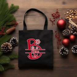 custom name christmas tote bag personalized christmas everyday bag, kids xmas gifts, custom name christmas bag