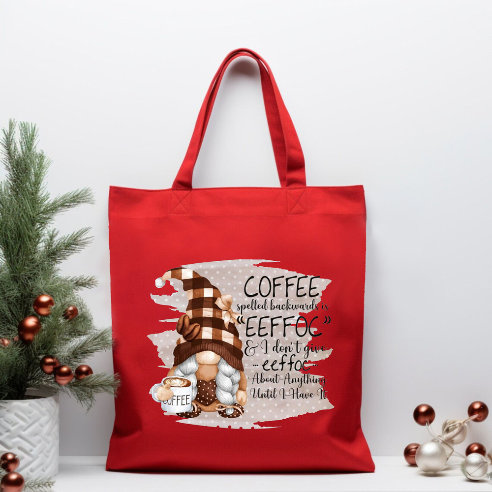 I Don't Give Eeffoc, Christmas Tote Bag, Christmas Canvas Bag, Fall Season Bag, Autumn Vibes, Christmas Gnome, Thanksgiving Gift, Xmas Bag.jpg