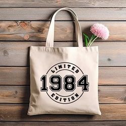 Limited Edition 1984 Bag Birthday Tote Bag, Birthday Theme Shoulder Bag, Born In 1984, 39th Birthday Gift Ideas