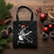 Skeleton Rockstar Tote Bag, Christmas Humor, Dancing Skeleton, Christmas Vibes, Santa Claus Tote Bag, Music Lover Gift, Christmas Canvas Bag.jpg