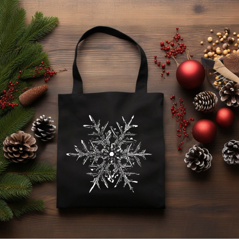 Snowflake Tote Bag, Christmas Tote Bag, Kids Christmas Gifts, Family Christmas, Xmas Vibes, Christmas Shoulder Bag, Christmas Canvas Bag.jpg