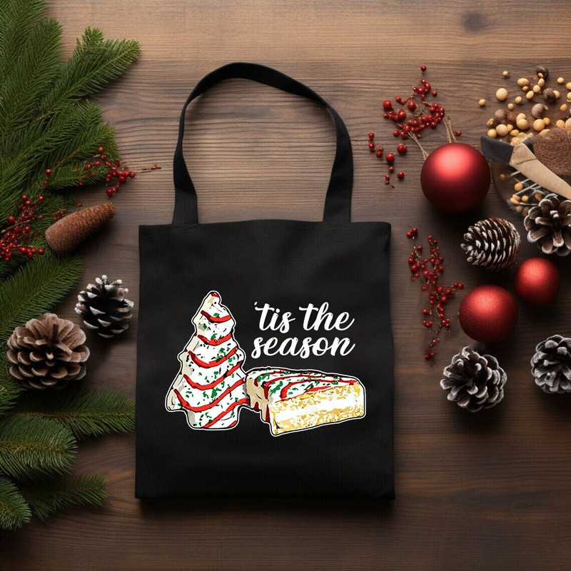 Tis The Season Tote Bag, Xmas Canvas Bag, Christmas Shoulder Bag, Kids Christmas Tote Bag, Xmas Gift, Cotton Tote Bag, Christmas Accessories.jpg