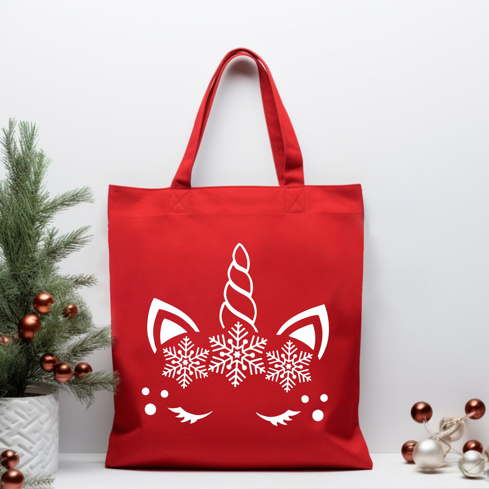 Unicorn Christmas Tote Bag, Unicorn Bag, Christmas Magic, Kids Christmas Gifts, Cute Christmas Shoulder Bag, Christmas Gift For Daughter,.jpg
