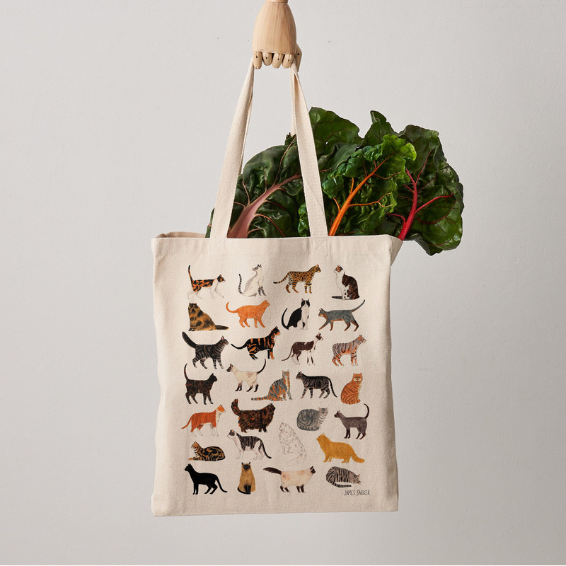 Cat Tote Bag, Fair Trade Canvas Tote Bag with Long Handles.jpg