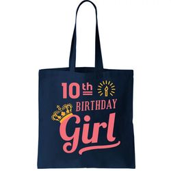 10th Birthday Girl Tote Bag