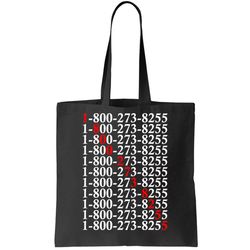 18002738255 Hotline Red Logo Tote Bag