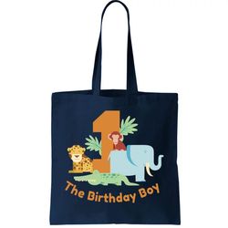 1st Birthday Boy Animal Jungle Tote Bag