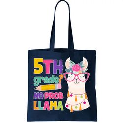 5th grade no prob llama tote bag