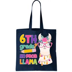6th Grade No Prob Llama Tote Bag