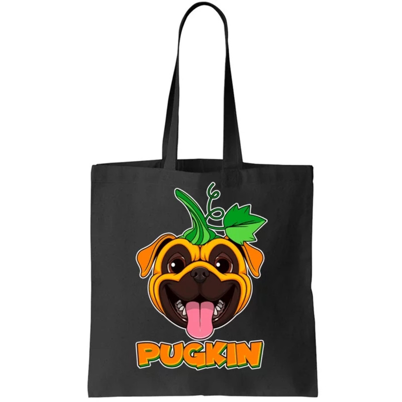 Autumn Halloween Pugkin Tote Bag.jpg