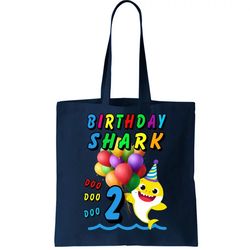 Baby Cute Shark Birthday Boy 2 Year Old Tote Bag