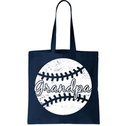 baseball grandpa tote bag