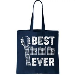 best dad ever musical guitar chords tote bag