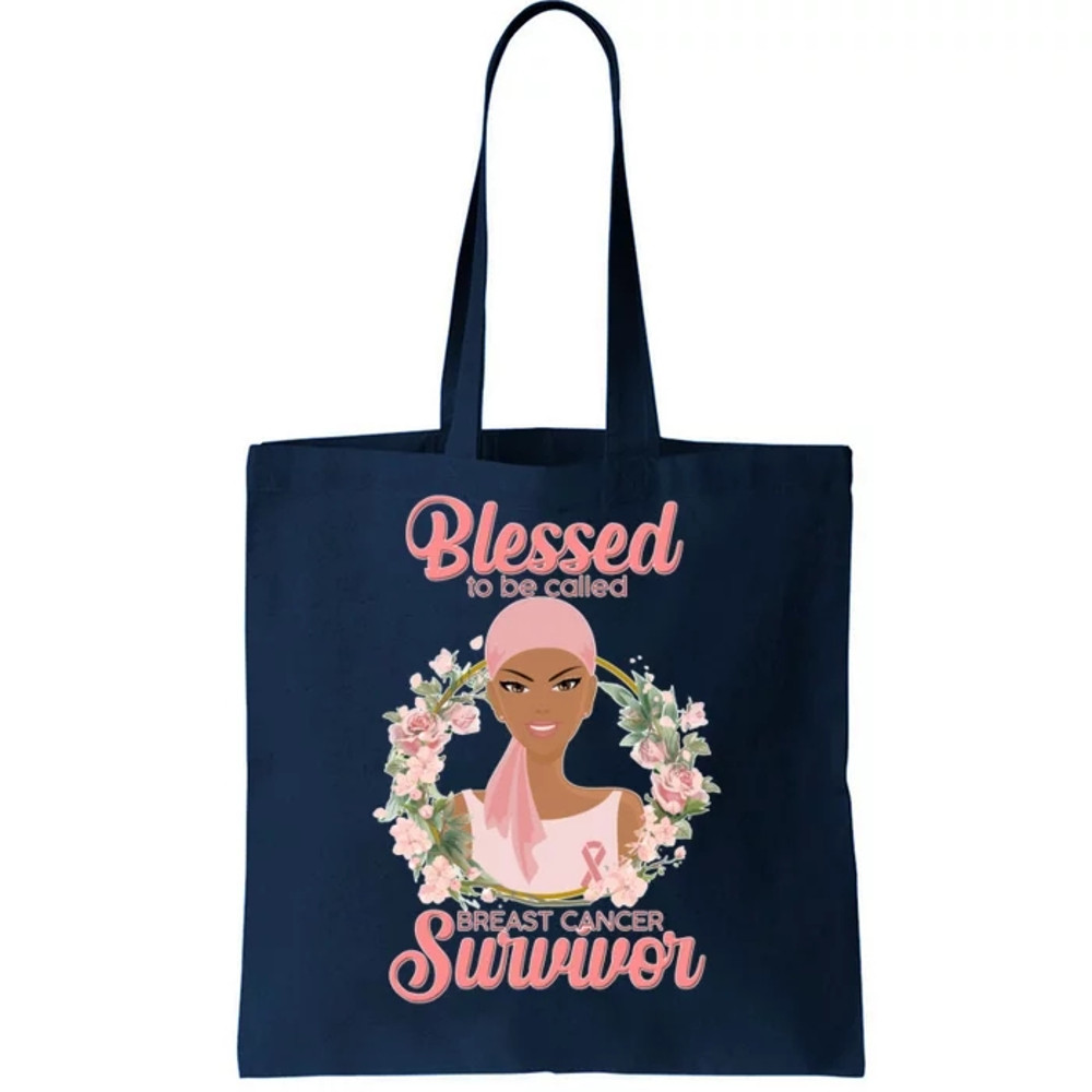 Blessed To Be Call Breast Cancer Survivor Pink Warrior Tote Bag.jpg