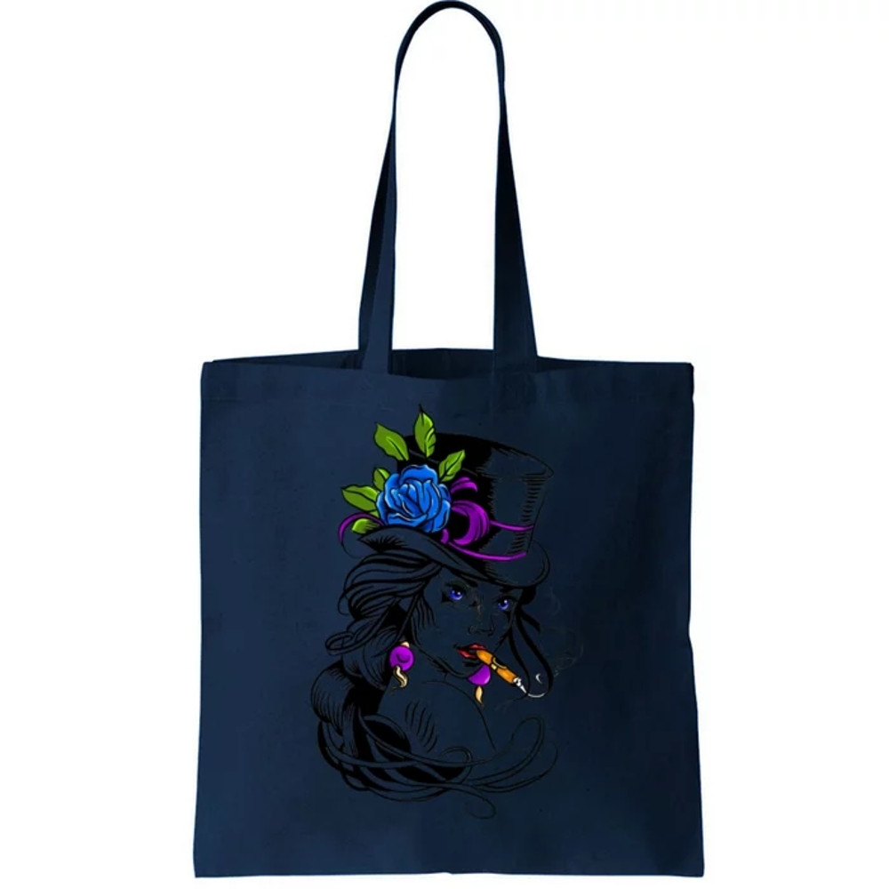 Blue Rose Smoking Lady Icon Tote Bag.jpg
