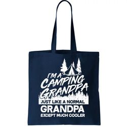 camping grandpa tote bag