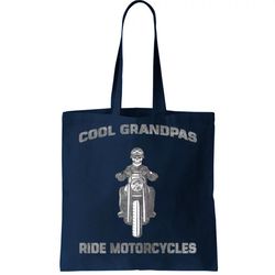 cool grandpas ride motorcycles tote bag