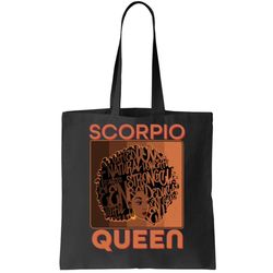 Cool Retro Scorpio Queen Afro Woman Tote Bag