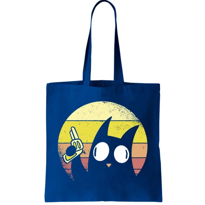 Crazy Cat Retro Sunset Tote Bag.jpg