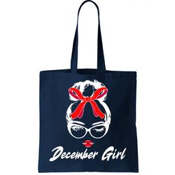 Cute December Girl Birthday Tote Bag