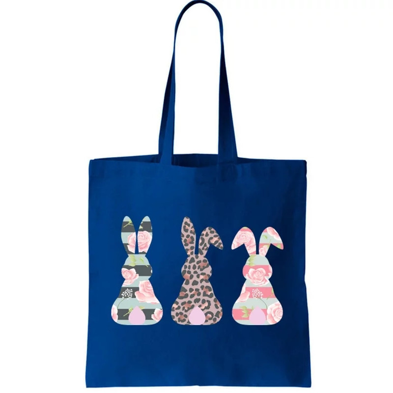 Cute Easter Bunnies Rose Stripe Leopard Patterns Tote Bag.jpg