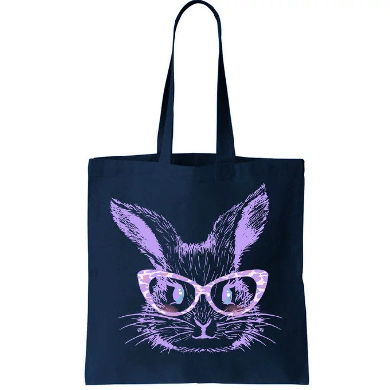 Cute Easter Bunny With Glasses Tote Bag.jpg