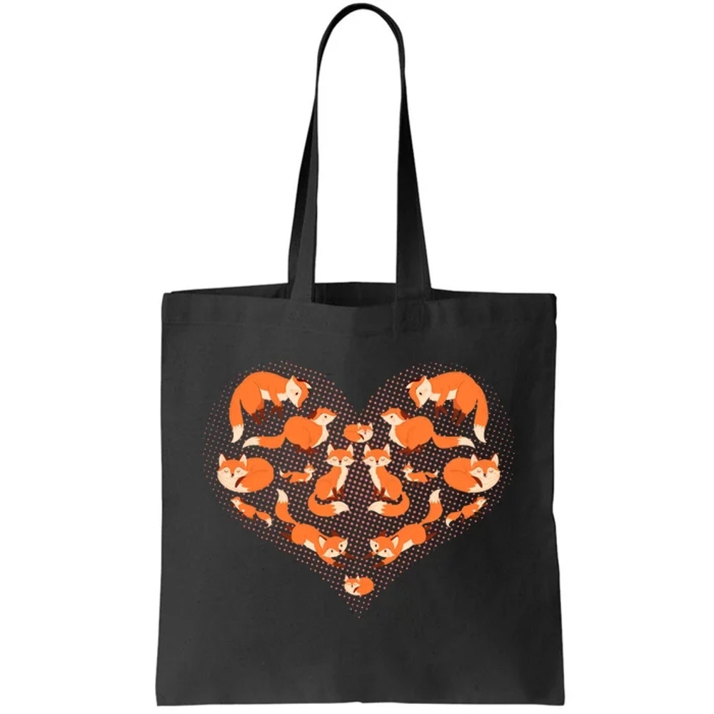 Cute Love Heart Foxes Tote Bag.jpg
