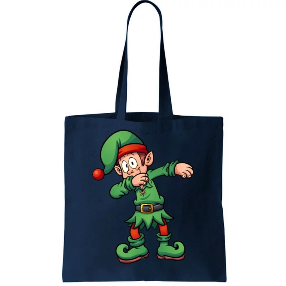 Dabbing Elf Christmas Santa Hat Tote Bag.jpg
