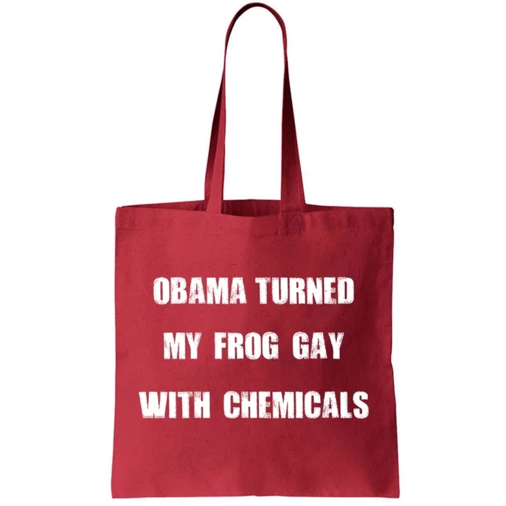Distressed Vintage Obama Turned My Frog Gay With Chemicals Tote Bag.jpg