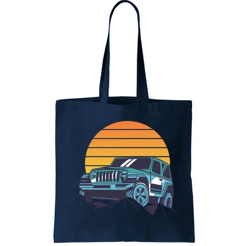 Driving In Sunset Retro Tote Bag.jpg