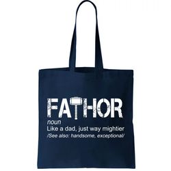 fathor like dad just way mightier hero tote bag
