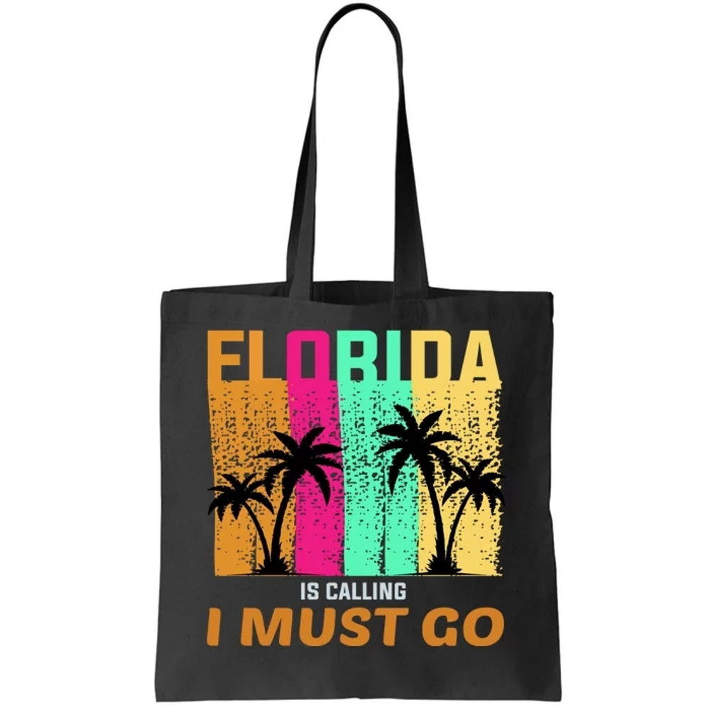 Florida Is Calling I Must Go Vintage Summer Beach Sun Tote Bag.jpg