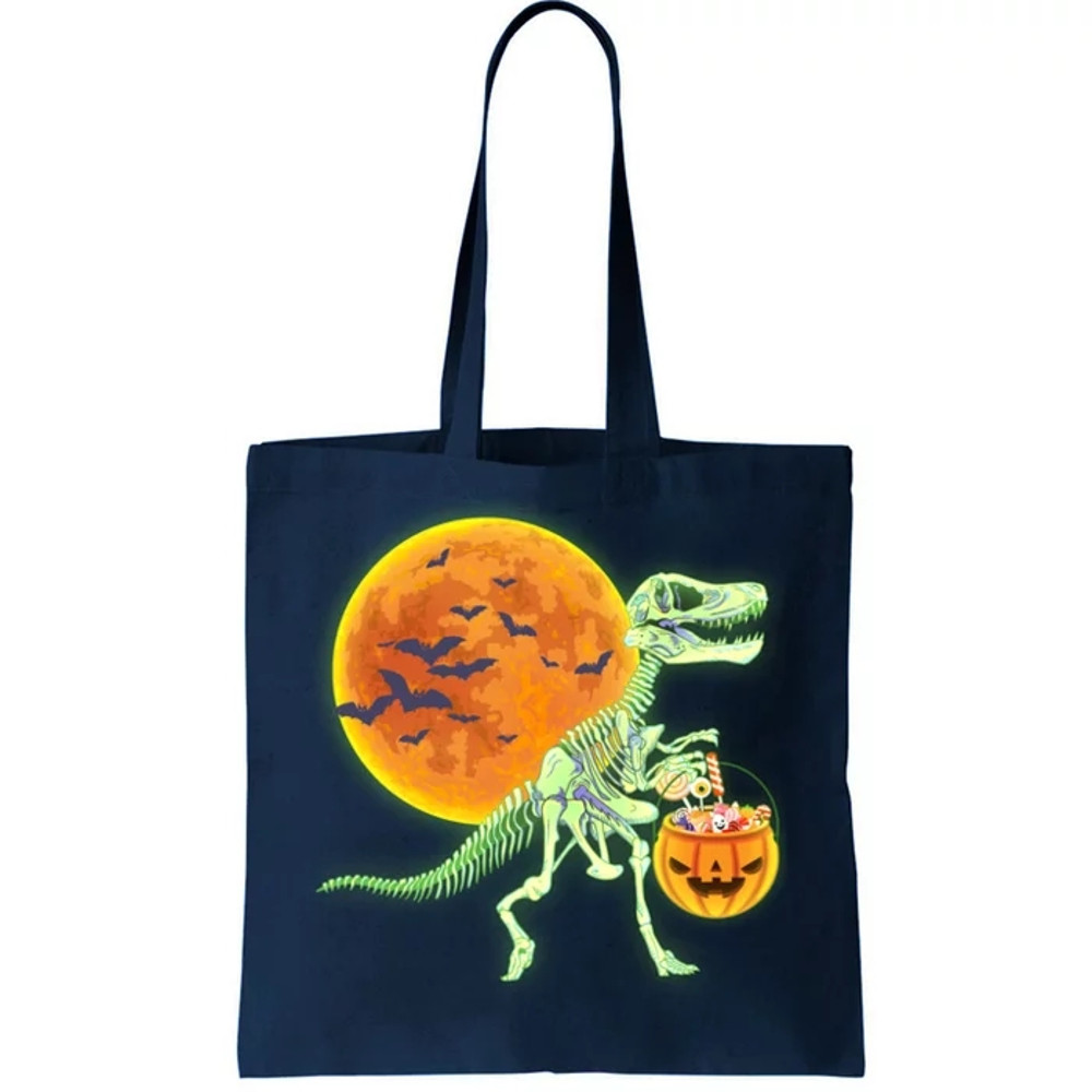 Full Moon T-Rex Dinosaur Skeleton Candy Tote Bag.jpg
