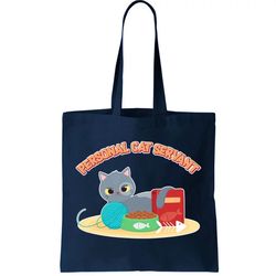 funny personal cat servant tote bag