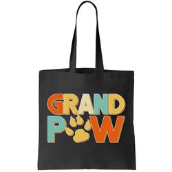 grand paw funny dog grandpa tote bag
