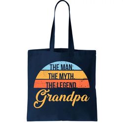 grandpa the man the myth the legend saying tote bag