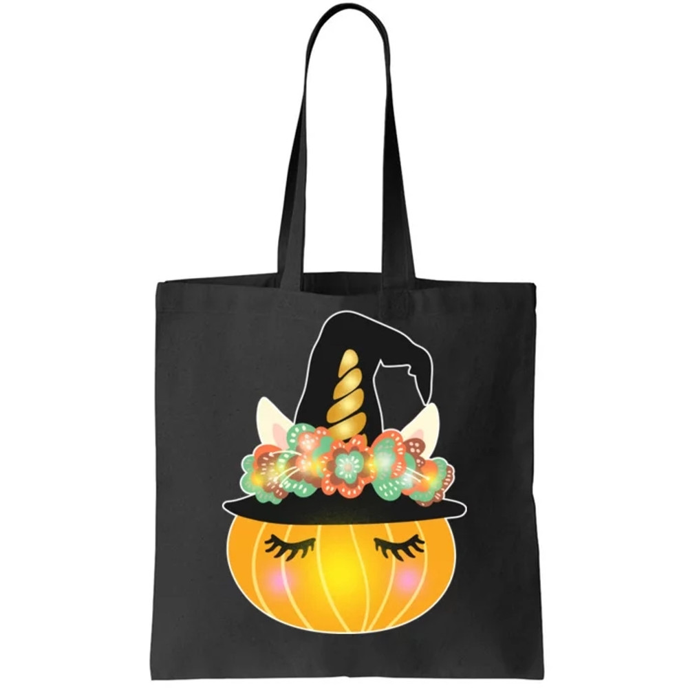 Halloween Uni-Pumpkin Sparkly Cute Tote Bag.jpg