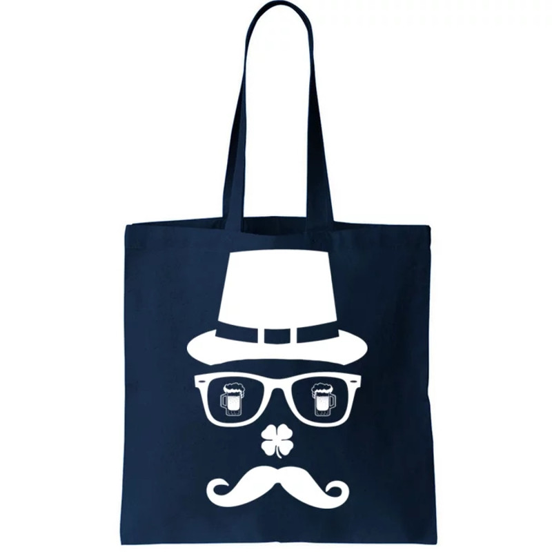 Irish Beer Mustache St. Patrick's Day Face Tote Bag.jpg