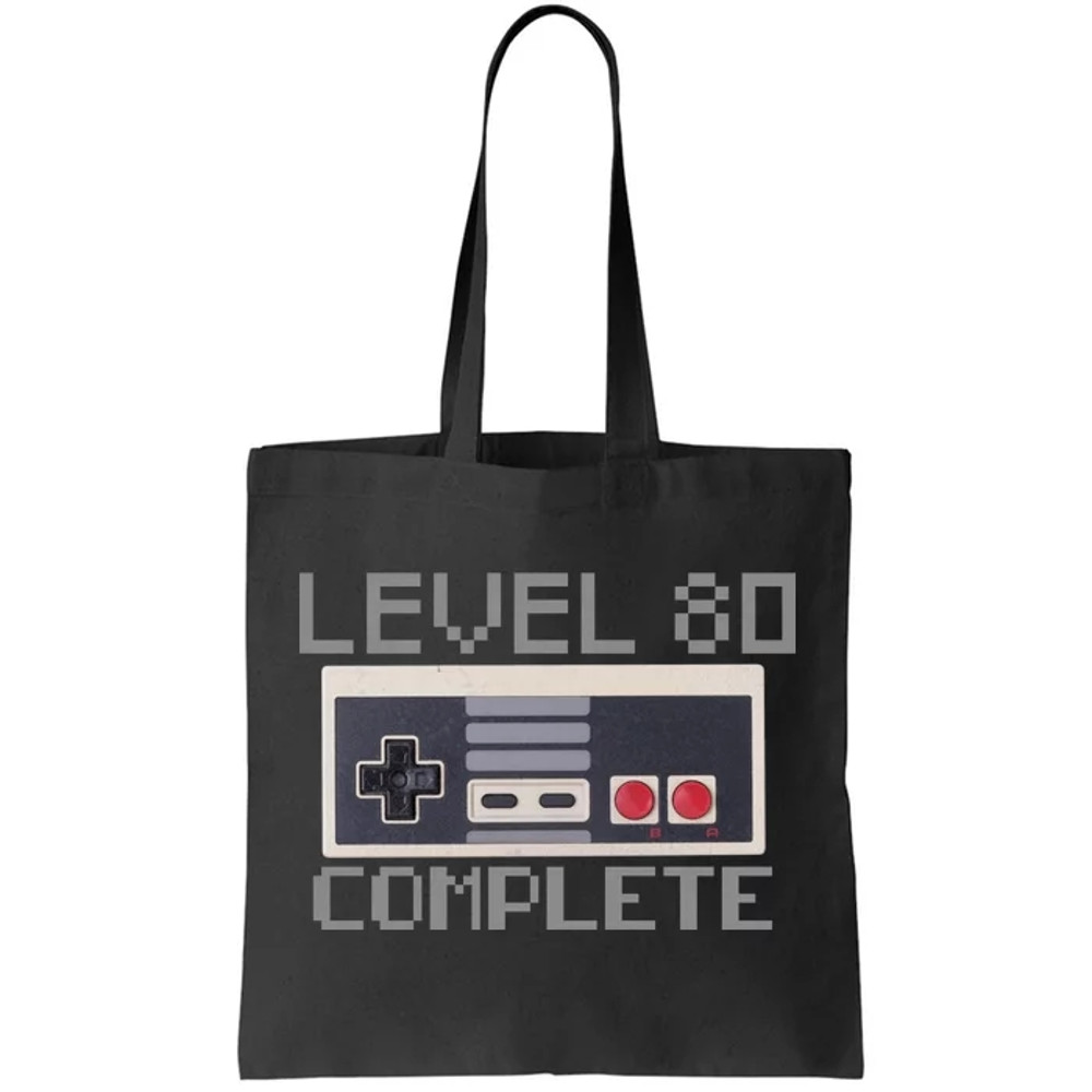 Level 80 Complete Retro Gamer 80th Birthday Tote Bag.jpg