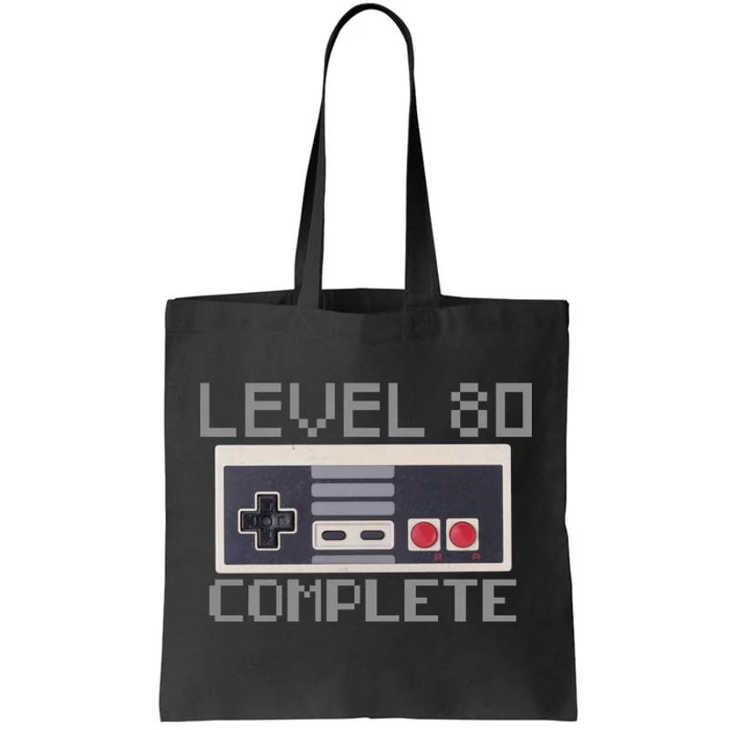 Level 80 Complete Retro Gamer 80th Birthday Tote Bag.jpg