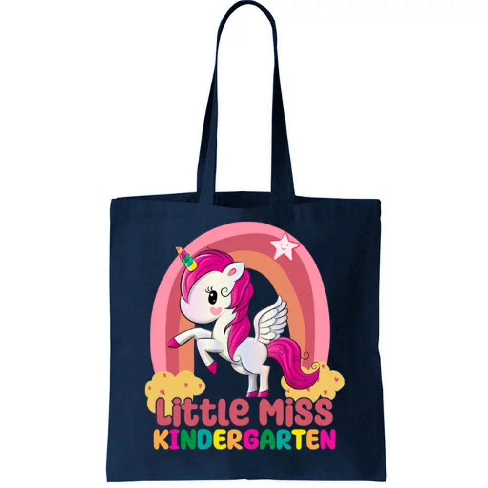 Little Miss Kindergarten Rainbow Unicorn Tote Bag.jpg